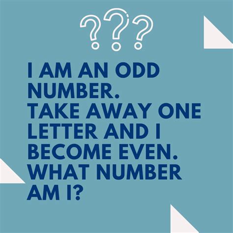 i am an odd number take away one letter